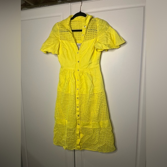 Belle Badgley Mischka Dailey Eyelet Linen Dress - Picture 3 of 12